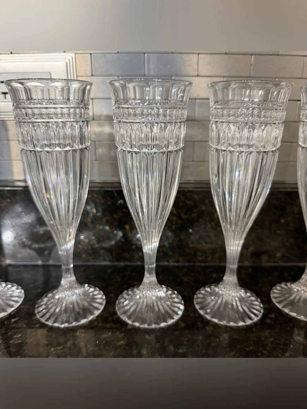 Mikasa Titan Crystal Champagne Flutes | Retired Pattern | Vintage Toasting Glass